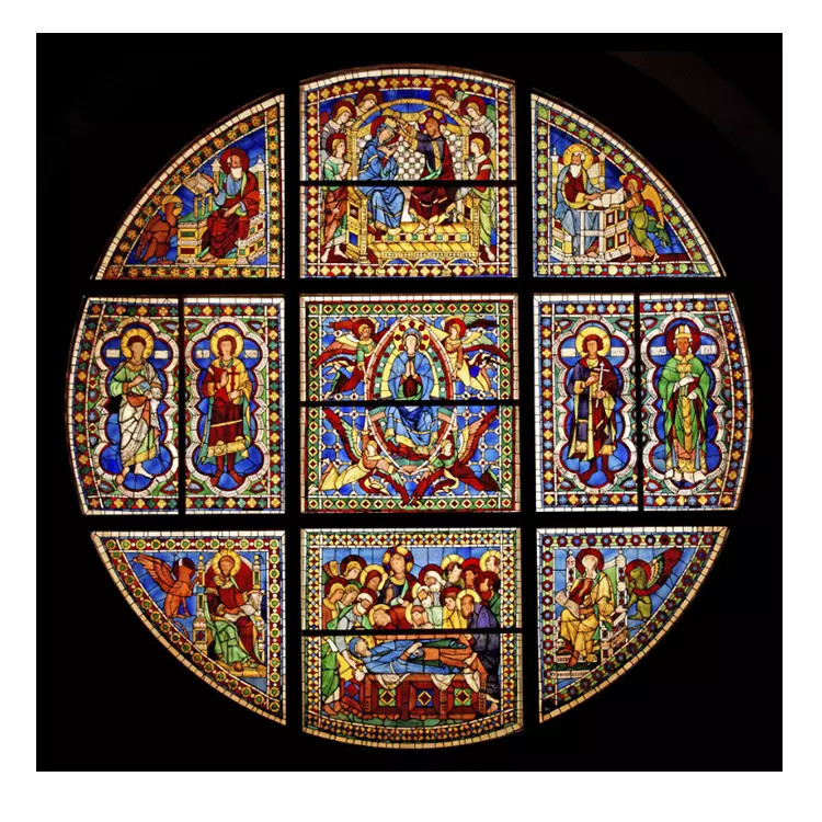 Teste padrão arquitetónico de Art Window Panels Decorative Custom do vitral para a igreja