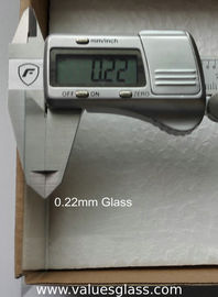 Espessura ultra fina resistente aos ácidos do vidro 0.22mm com transmitância claro alto